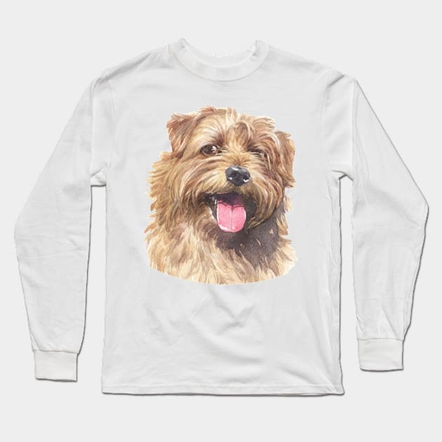 Copy of Norfolk Terrier Watercolor Art Long Sleeve T-Shirt by doglovershirts